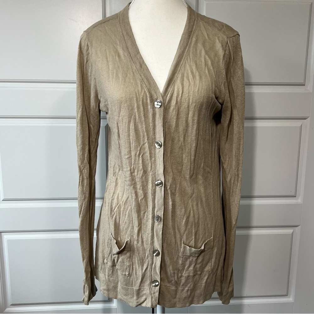 Banana Republic Cardigan Sweater Button Down Long‎ Sleeve Pockets Knit Top Large